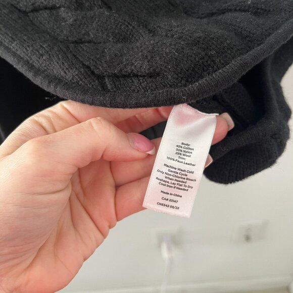 NEW Talbots Black Cable Knit Cardigan Sweater Size Medium Petite - Picture 6 of 8